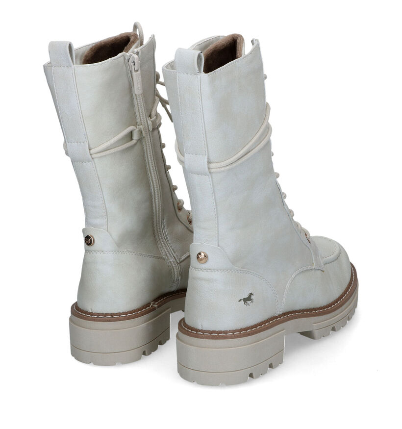 Mustang Bottes à lacets en Écru en simili cuir (316086)