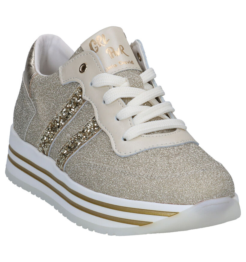 Little David Stacy Sneakers en Or en simili cuir (273007)