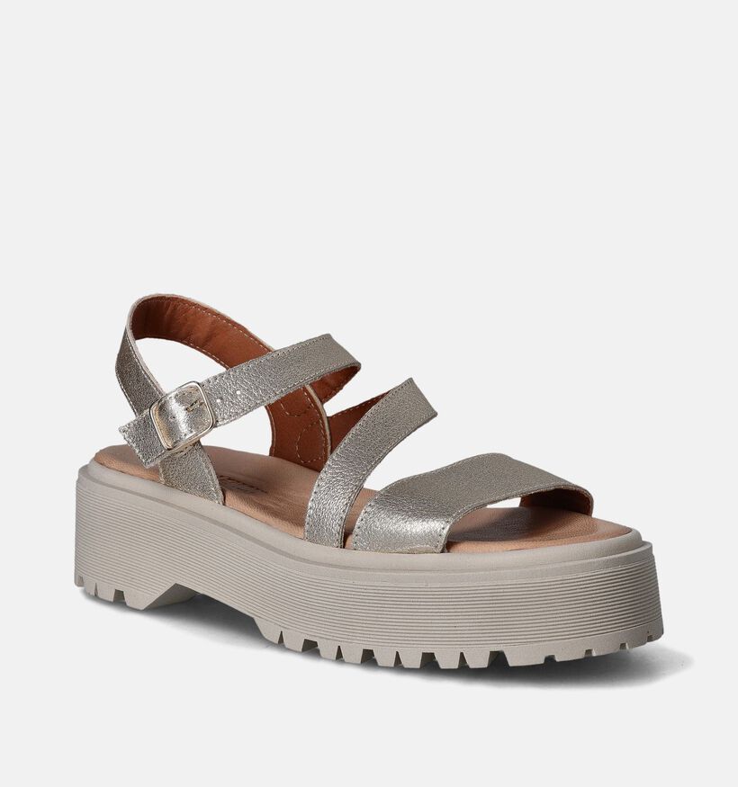 Sweet Lemon Nacere Gouden Sandalen met plateauzool voor dames (361381)