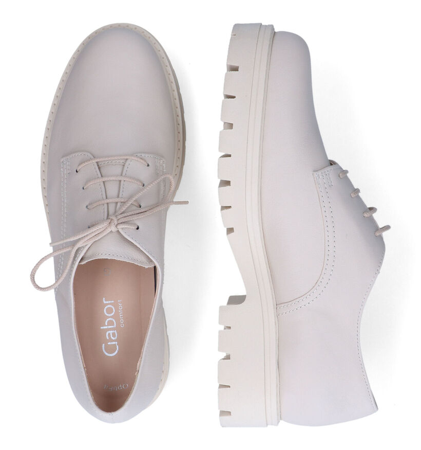 Gabor Ecru Veterschoenen voor dames (315259) - geschikt voor steunzolen