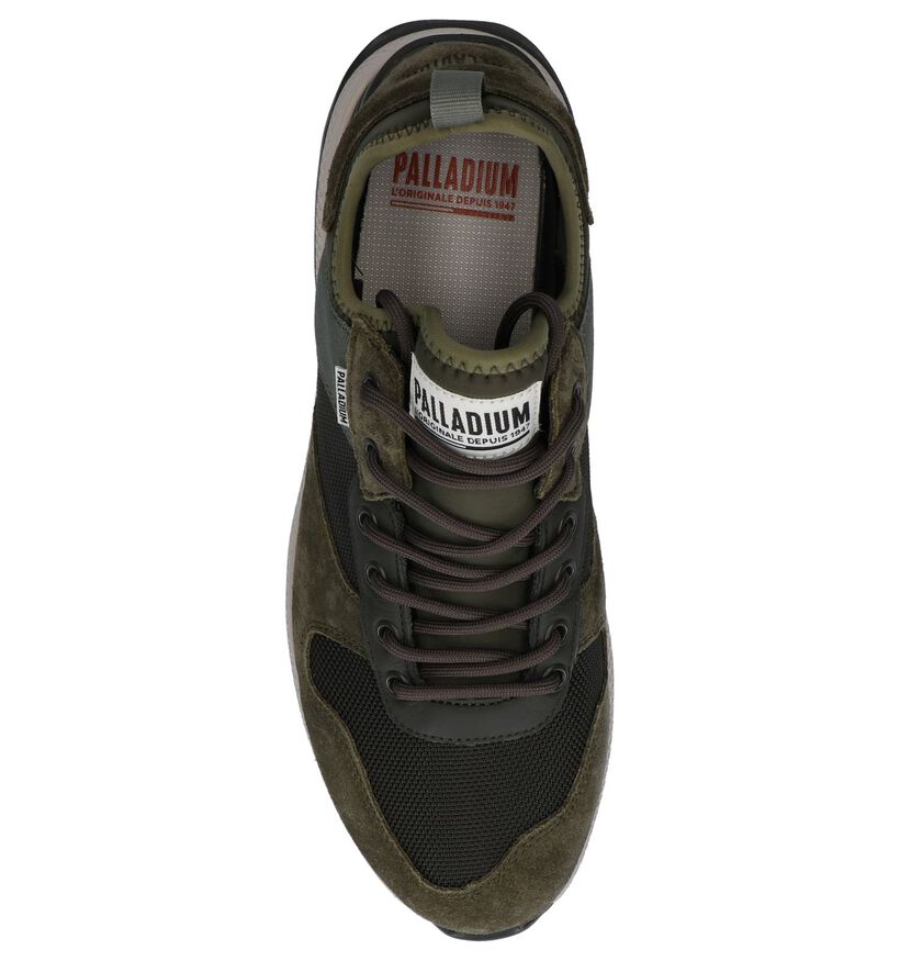 Donkergrijze Slip-on Sneakers Palladium Axeon Army in stof (244065)