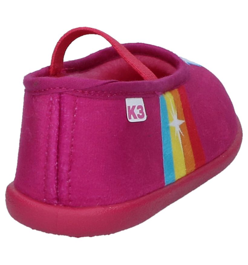 K3 Pantoufles fermées en Rose fuchsia en textile (235946)