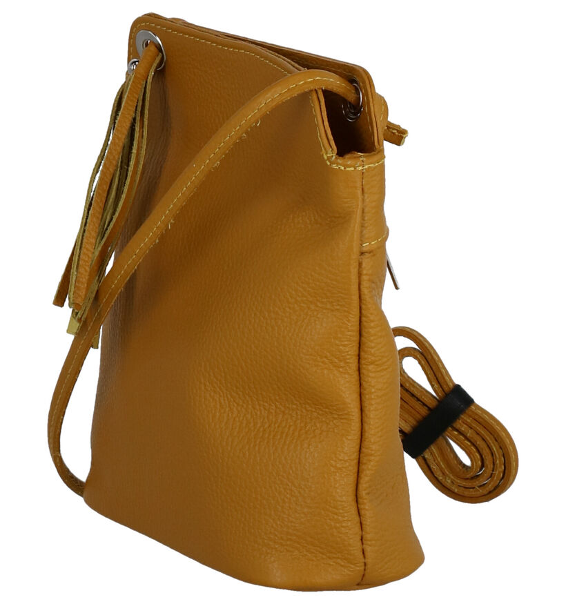 Time Mode Sac porté croisé en Jaune ocre en cuir (265457)