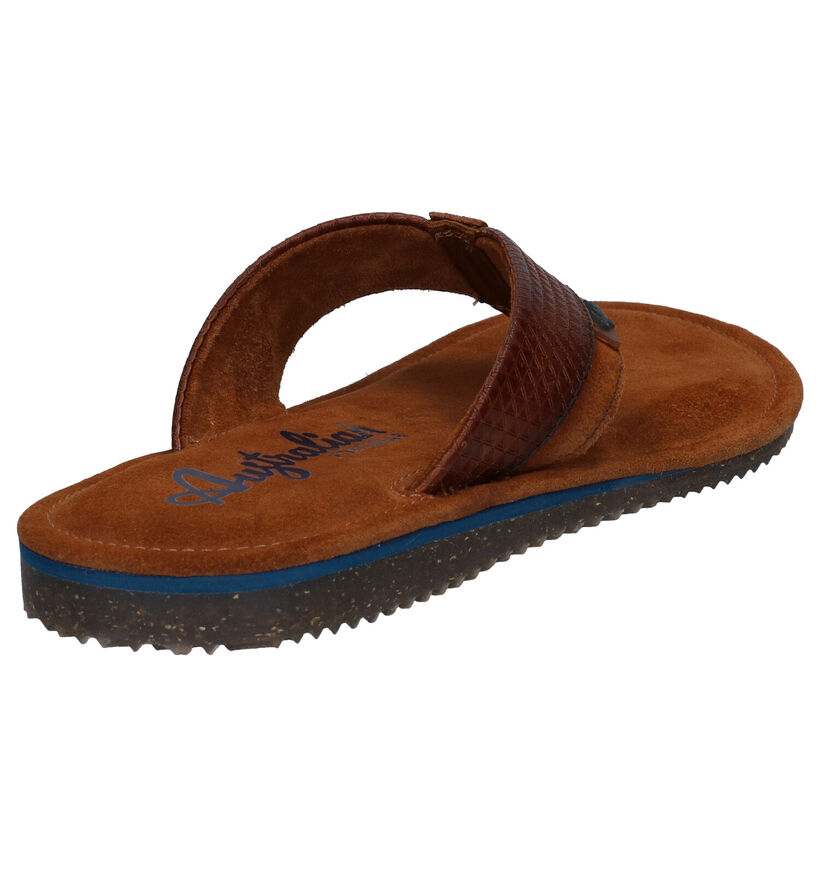 Australian Newport Blauwe Teenslippers in leer (289190)