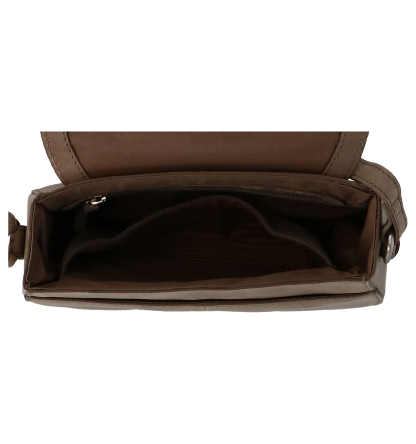 Burkely Croco Cody Sac porté croisé en Taupe en cuir (273368)