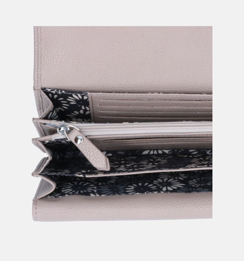 Euro-Leather Porte-monnaies zippé en Beige pour femmes (365197)