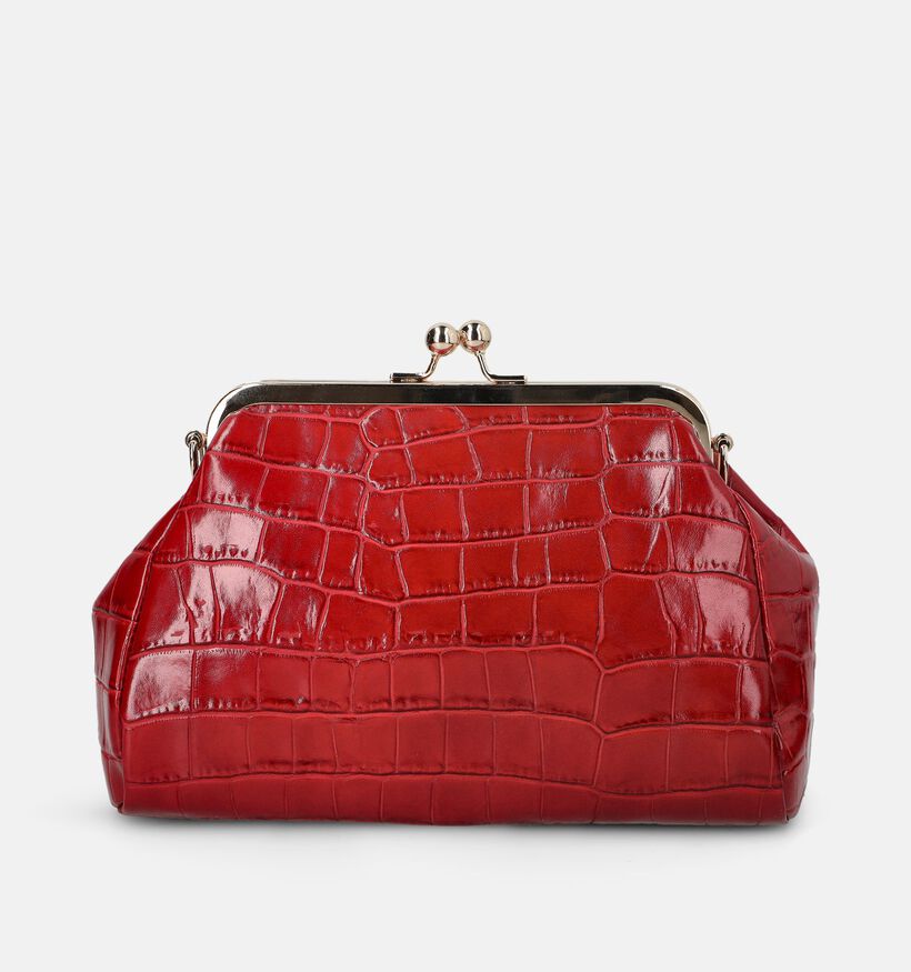 Via Limone Croco Bordeaux/Gouden Grote Clutch voor dames (385054)