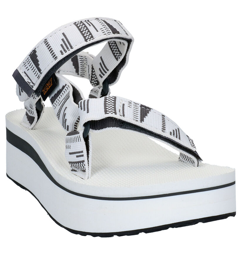 Teva Flatform Beige Sandalen in stof (276303)