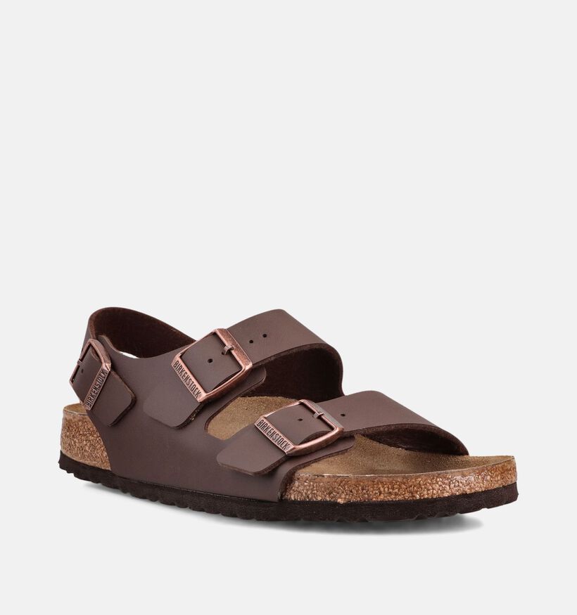 Birkenstock Milano Sandales en Brun Fonc&eacute; pour hommes (371923)