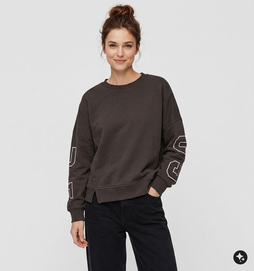 Culture Angela Charlie Pull en Brun fonc&eacute; pour femmes (380499)