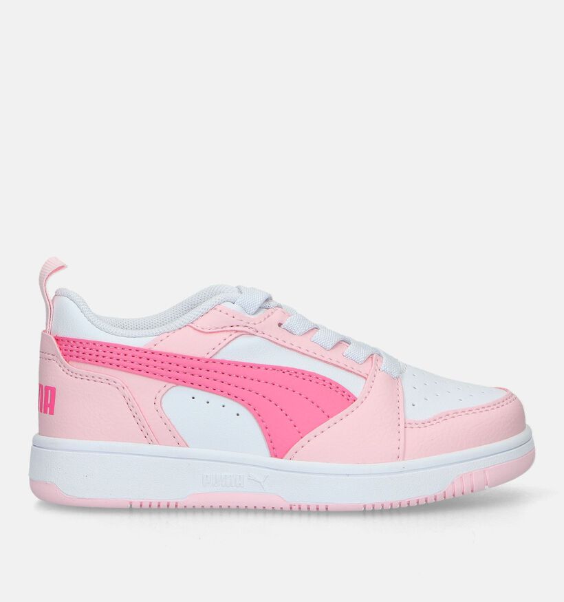 Puma Rebound V6 ac Baskets en Rose pour filles (334491) - pour semelles orthopédiques