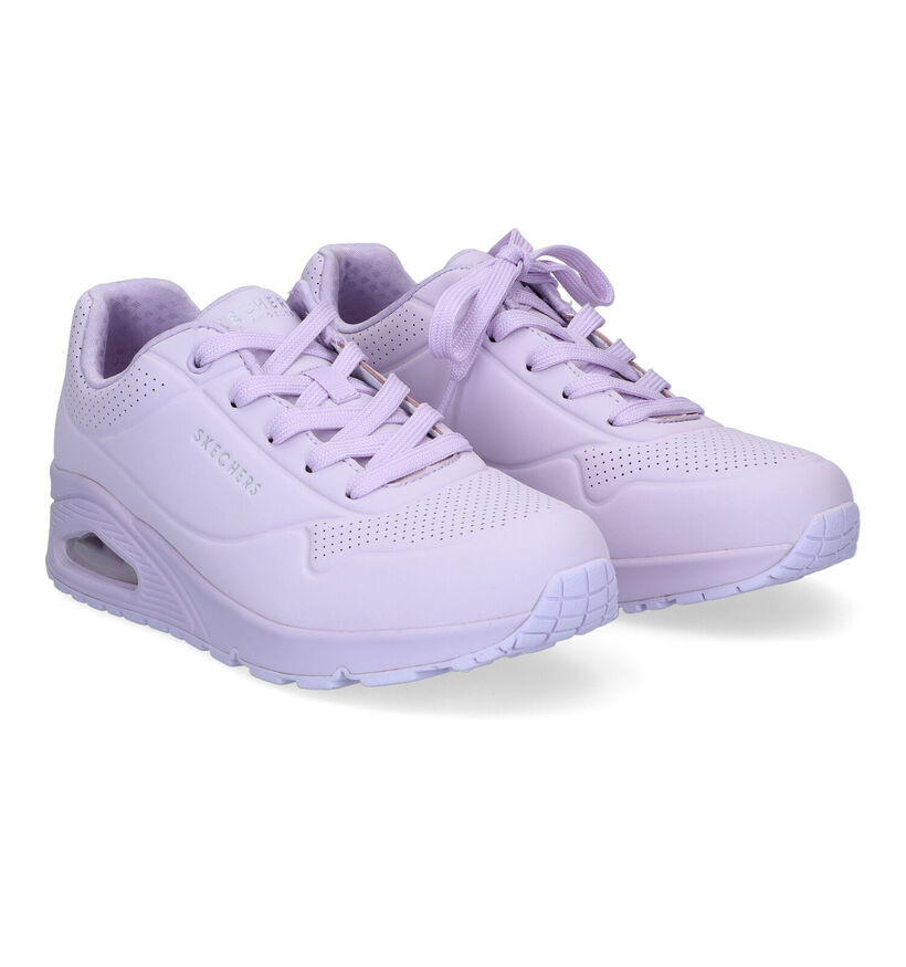 Skechers Uno Frosty Kicks Baskets en Mauve pour femmes (334206) - pour semelles orthopédiques