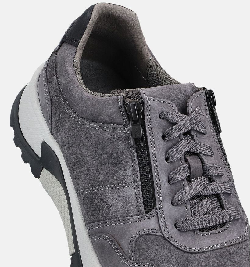 Pius Gabor Grijze Rits-Veterschoenen voor heren (363668) - geschikt voor steunzolen