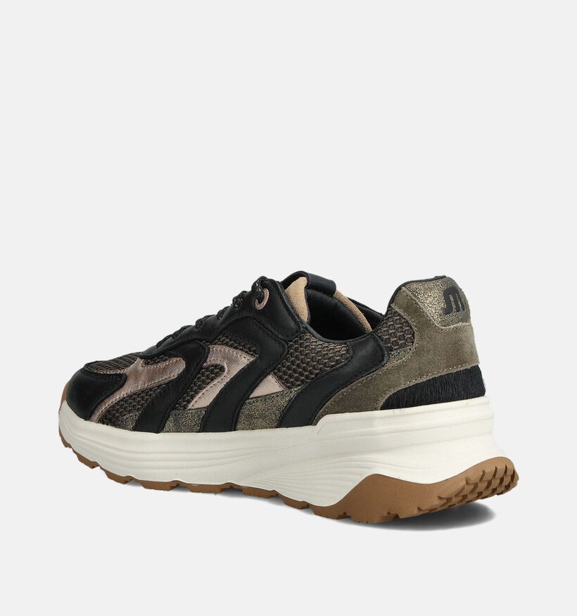Maruti Dora Zwarte/Bronzen Sneakers voor dames (360826) - geschikt voor steunzolen