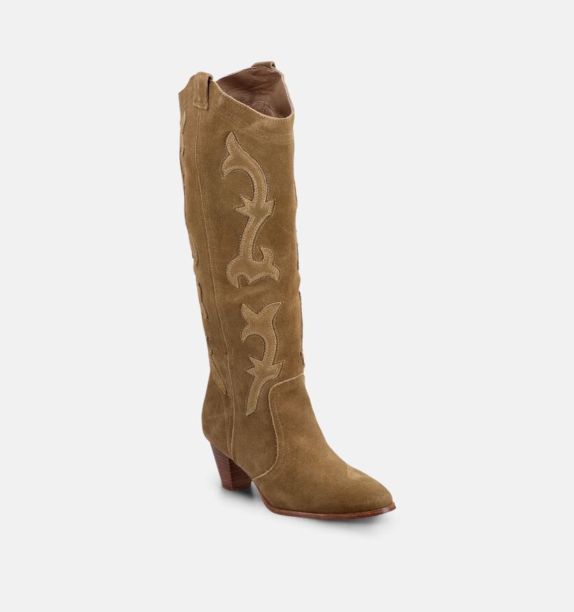 La Strada Kakigroene Lange Cowboylaarzen voor dames (379601)