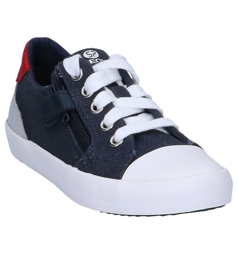 Geox Chaussures à fermeture éclair/lacets en Bleu foncé en simili cuir (237951)