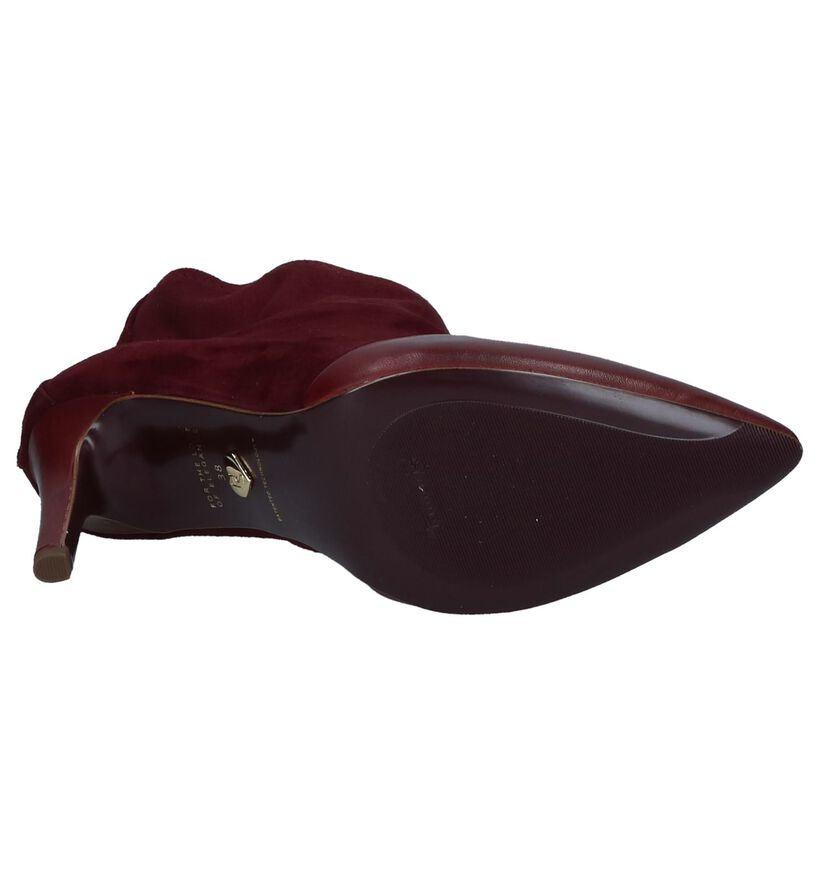 Tamaris Heart & Sole Bordeaux Enkellaarzen in daim (226750)