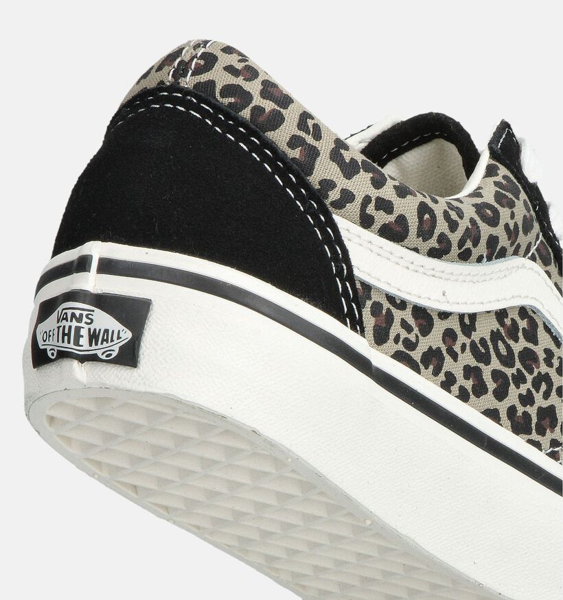 Vans Old Skool Leopard Baskets en Noir pour femmes (360207)