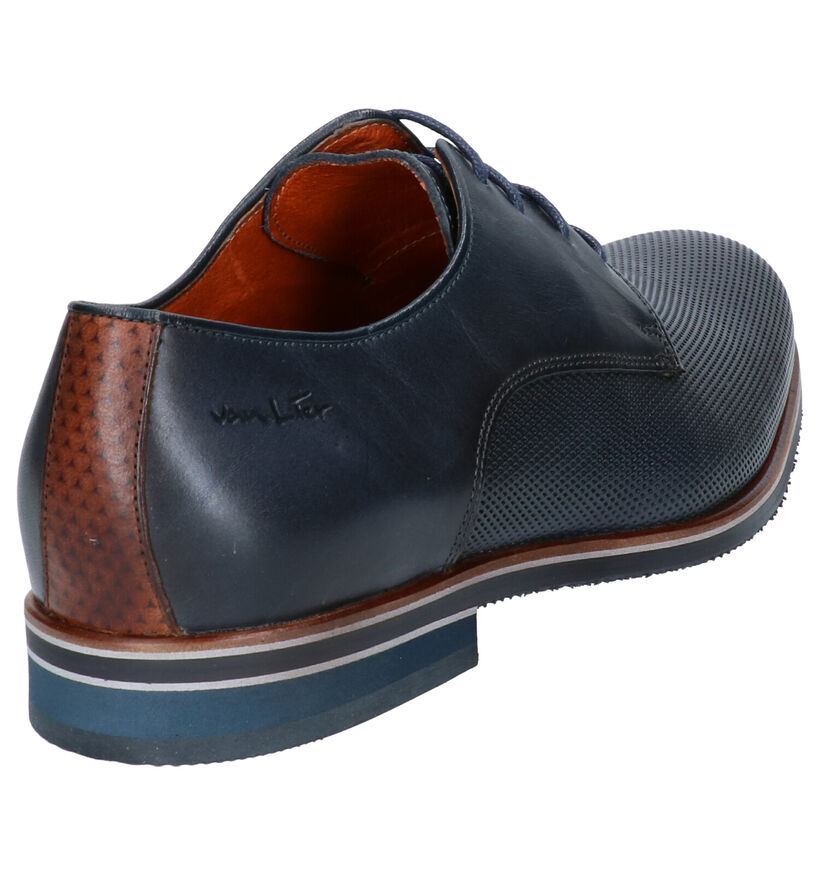 Van Lier Chaussures habillées en Bleu foncé en cuir (265959)