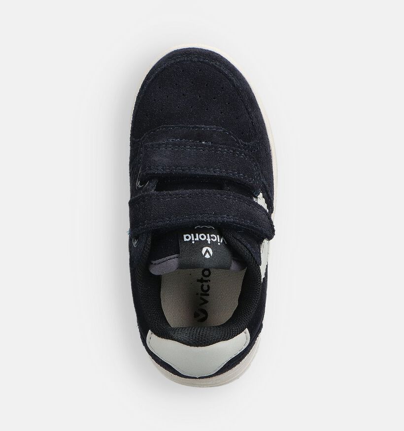 Victoria Tiempo Donkerblauwe/Witte Velcroschoenen voor jongens, meisjes (363410)