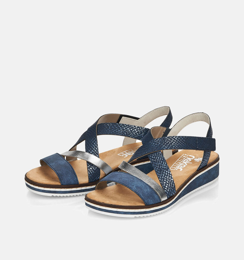Rieker Blauwe Sandalen met sleehak voor dames (354927)