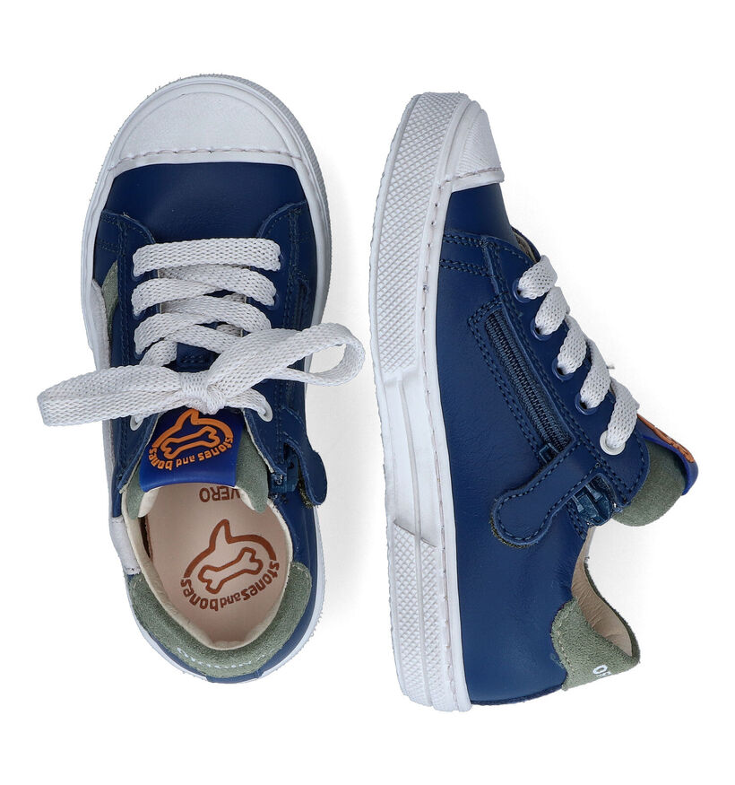 STONES and BONES Maust Blauwe Veterschoenen voor jongens (352641) - geschikt voor steunzolen
