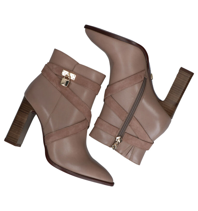 Tamaris Heart & Sole Taupe Enkellaarzen in leer (280967)