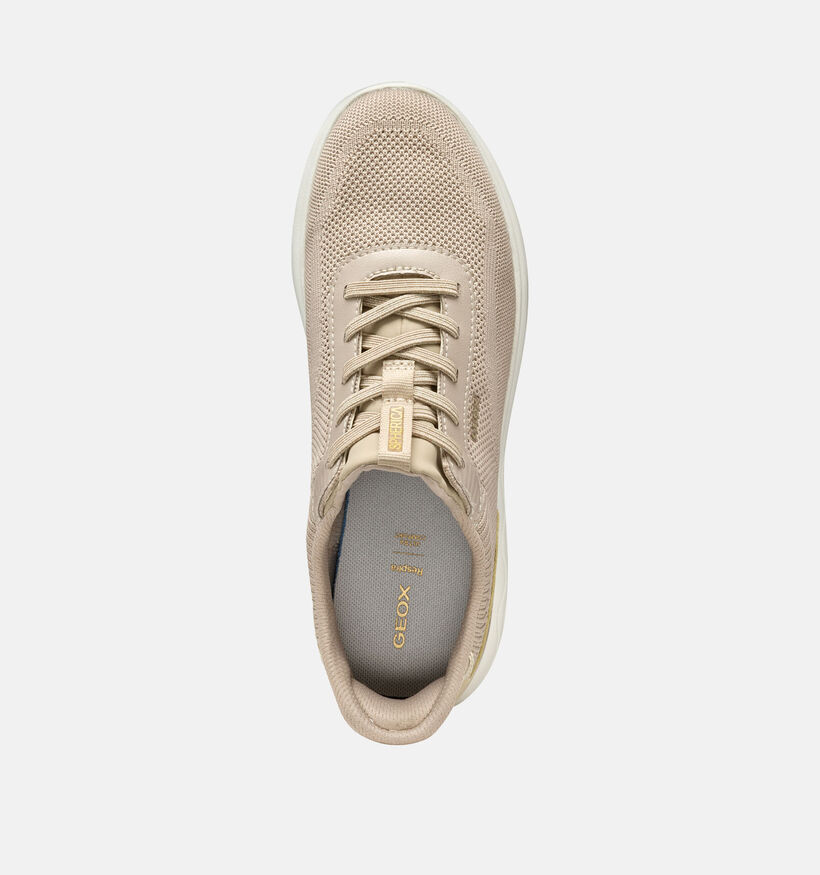 Geox Spherica Taupe/Gouden Sneakers voor dames (368185) - geschikt voor steunzolen