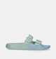 FitFlop Iqushion Iridescent Two-Bar Buckle Groene Slippers voor dames (336943)