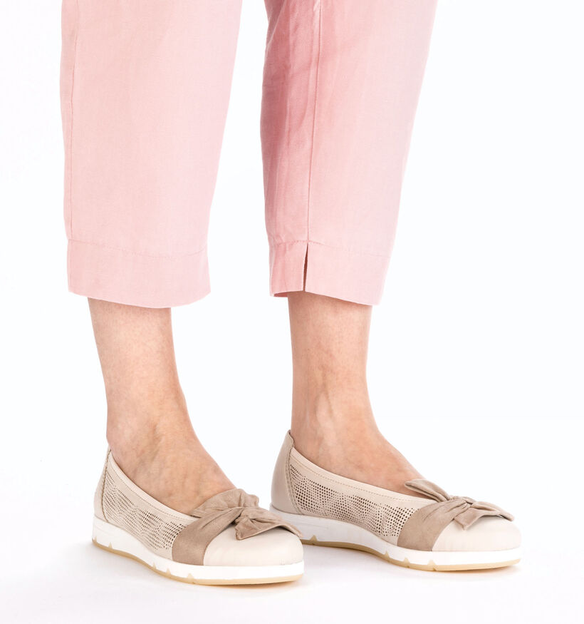Rieker Beige Ballerina's Met Strik voor dames (354965) - geschikt voor steunzolen