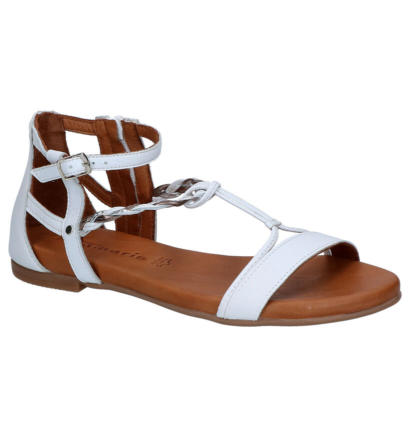 Tamaris Sandales plates en Blanc en cuir (270223)