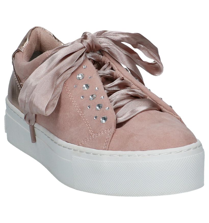 Youh! Chaussures à lacets en Rose foncé en textile (238105)