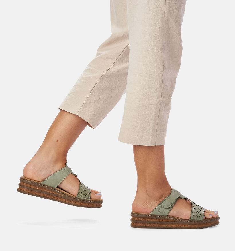 Rieker Kaki Slippers met Sleehak voor dames (354944)