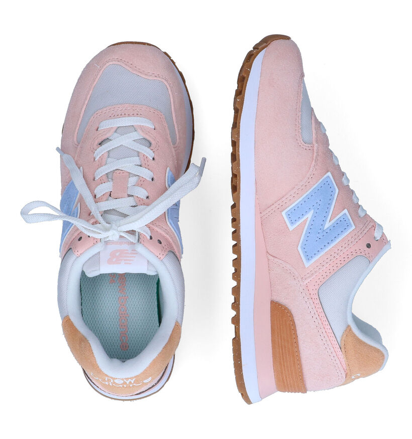 New Balance WL574 Baskets en Rose pour femmes (301950) - pour semelles orthopédiques