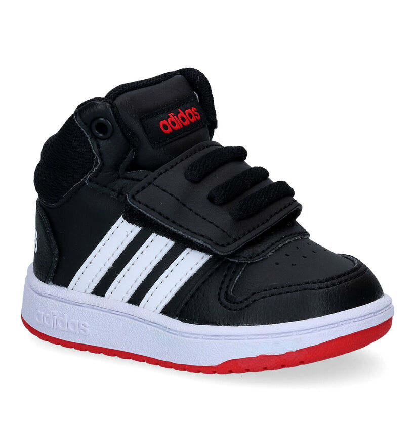 adidas Hoops Mid 2.0 Baskets Hautes pour bébé en Noir pour garçons (299872) - pour semelles orthopédiques