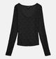 Vero Moda Flora Zwarte T-shirt met Lange Mouwen voor dames (381314)