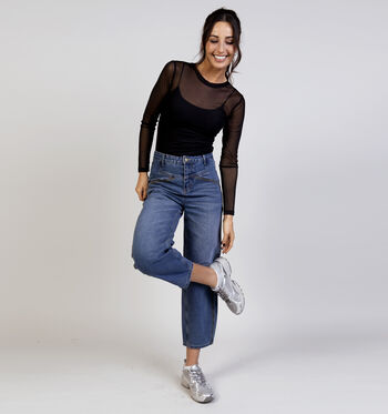 Vila T-shirts Zwart/Beige