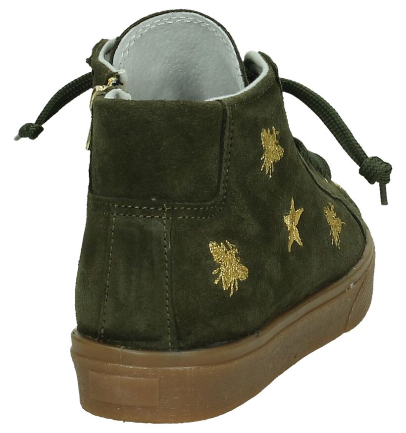 Hoge Kaki Sneakers Dazzle in stof (205529)