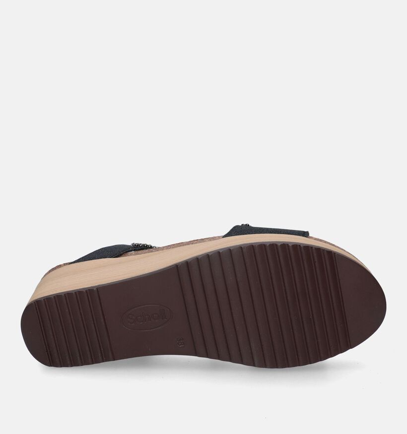 Scholl Elettra Mules avec talon compensé en Noir pour femmes (336769)