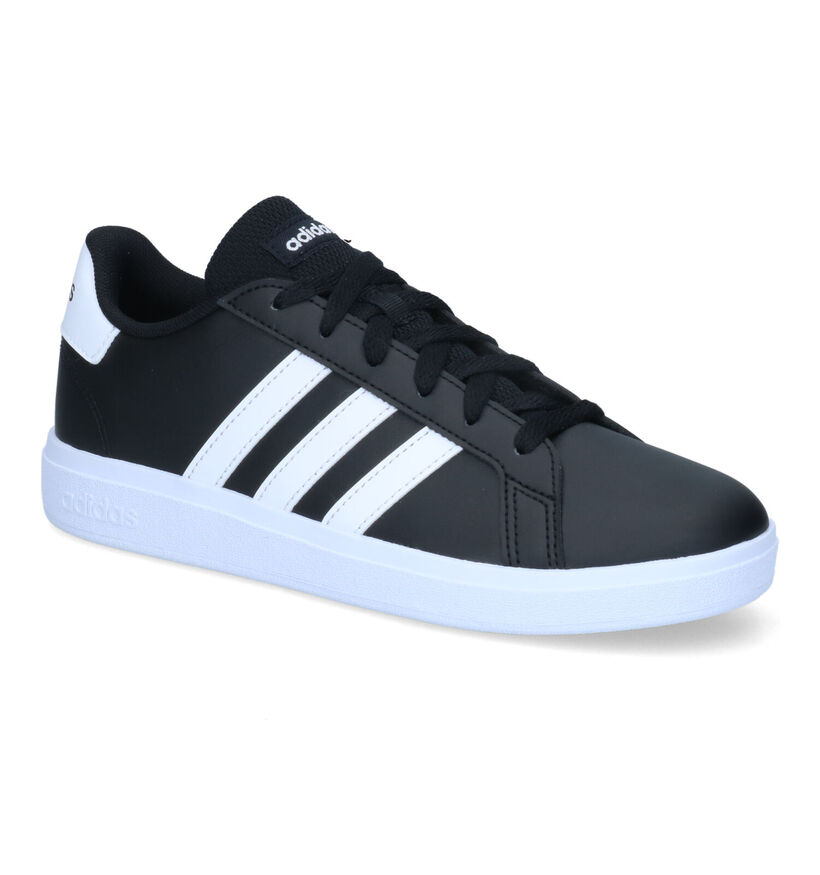 adidas Grand Court 2.0 Zwarte Sneakers in kunstleer (324110)