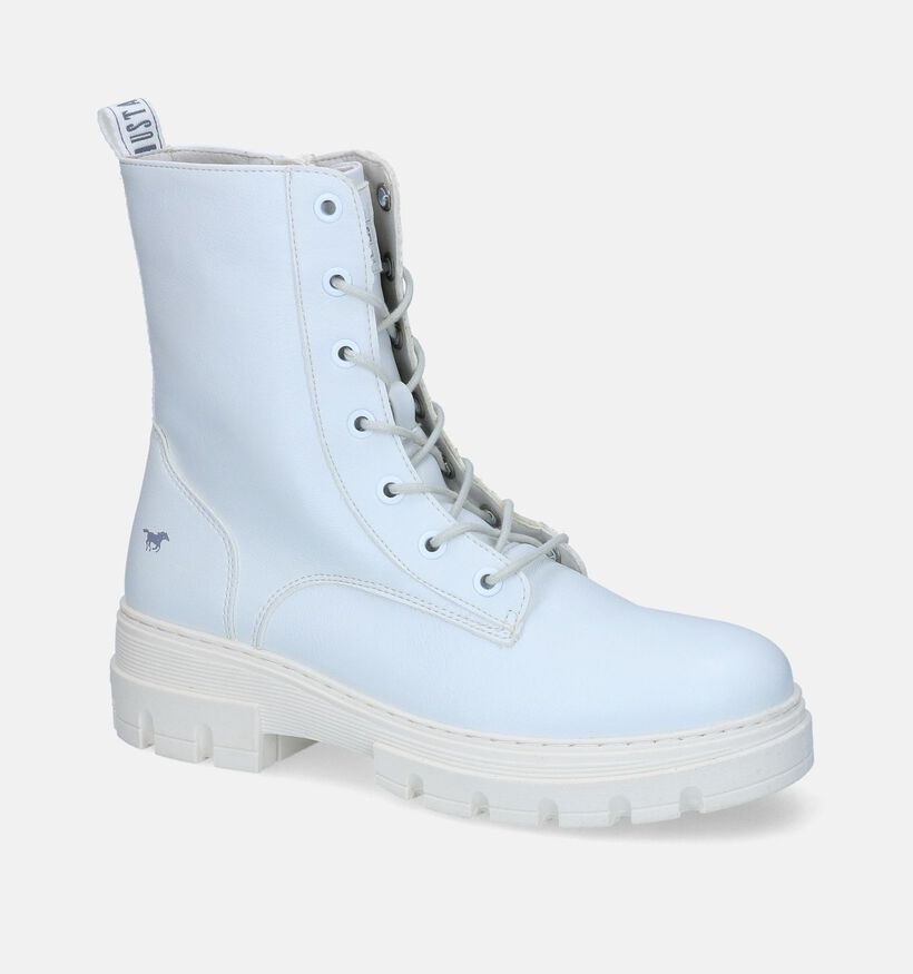 Mustang Boots à lacets en Blanc pour femmes (303691) - pour semelles orthopédiques