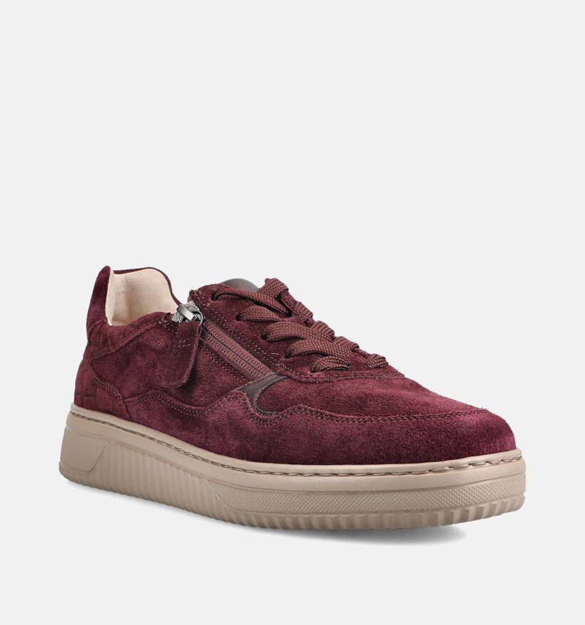 Gabor Bordeaux Sneakers voor dames (376982) - geschikt voor steunzolen