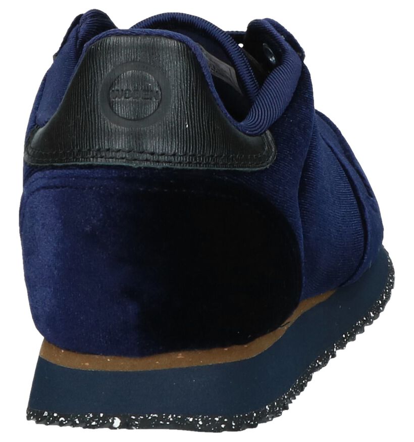 Woden Ydun Velvet Donker Blauwe Sneakers in velours (225715)