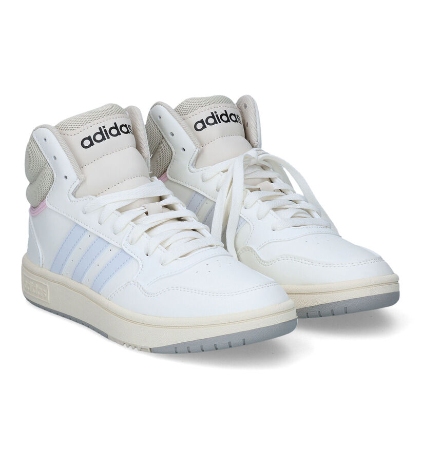 adidas Hoops 3.0 Mid Zwarte Sneakers in kunstleer (316561)