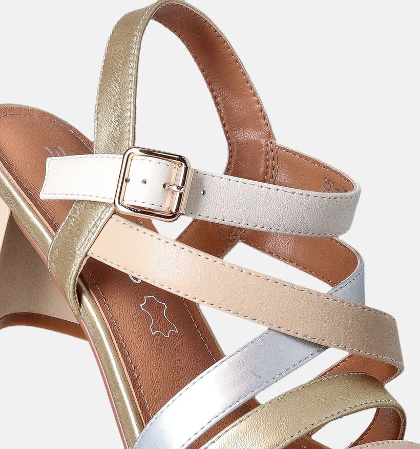 Crinkles Goude Sandalen met blokhak voor dames (356260)