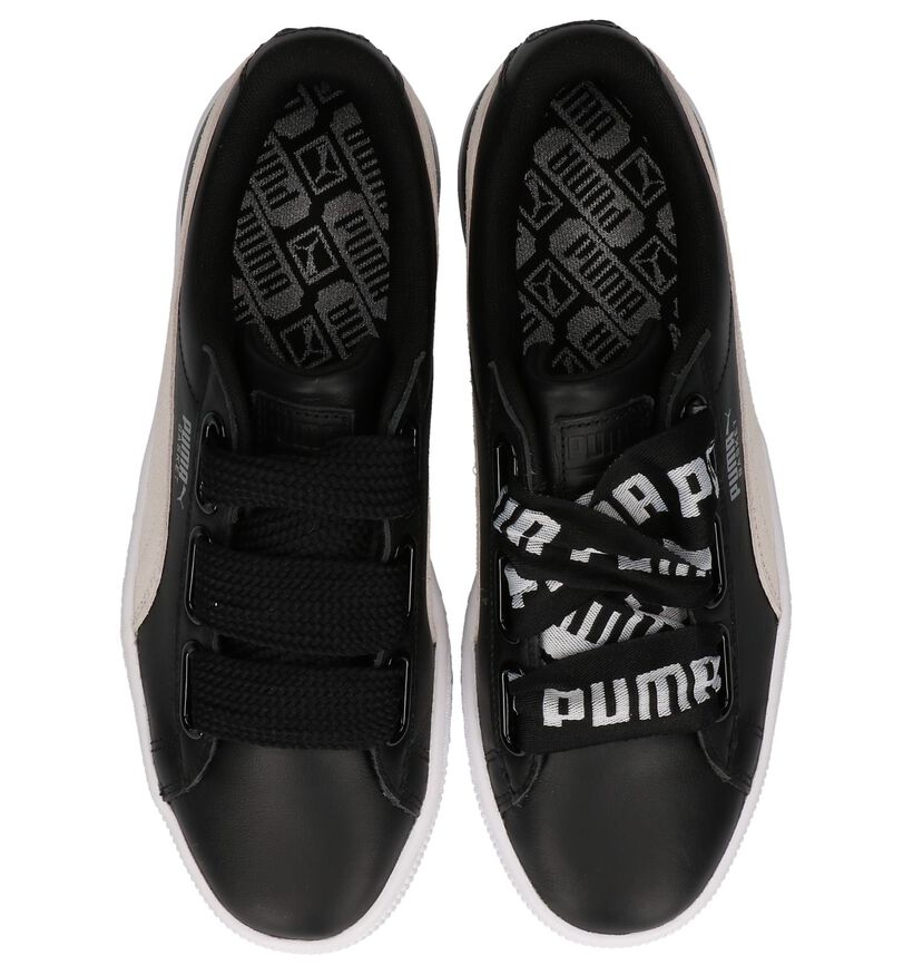 Heart Baskets sportives en Noir en cuir (199464)