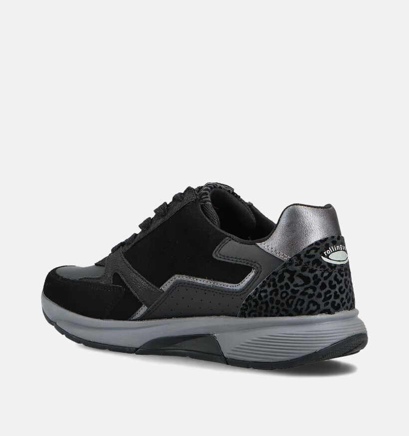 Gabor RollingSoft Zwarte Sneakers voor dames (360321) - geschikt voor steunzolen