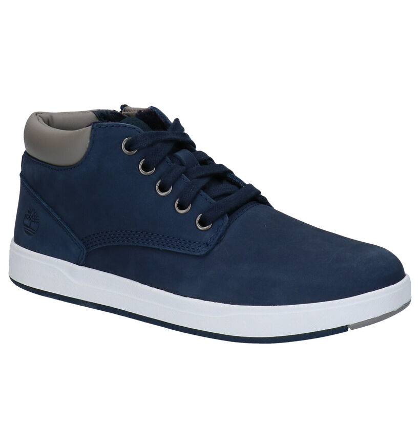 Timberland Davis Square Blauwe Bottines in nubuck (277881)