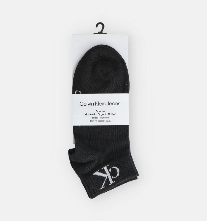 Calvin Klein Socks Monogram Zwarte Enkelsokken (2 Paar) voor dames (362717)