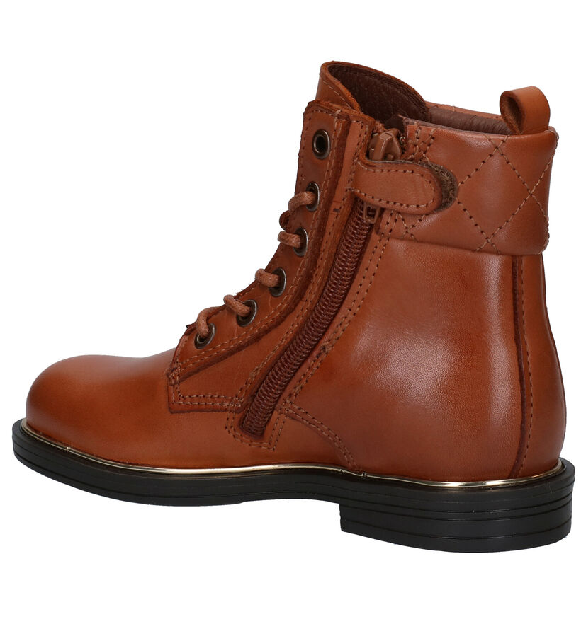 Milo & Mila Bottines robustes en Cognac en cuir (281059)